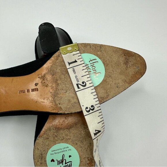 Salvatore Ferragamo Women’s Black Canvas Block Heel Designer Heels US 6.5 AA - Picture 15 of 16